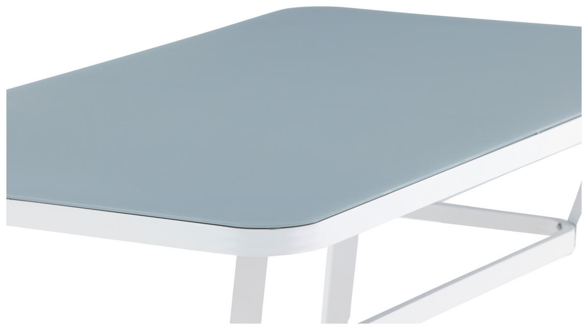 GARTENTISCH 160/90/74 cm Metall, Glas rechteckig  - Weiß/Grau, KONVENTIONELL, Glas/Metall (160/90/74cm) - Gardenson