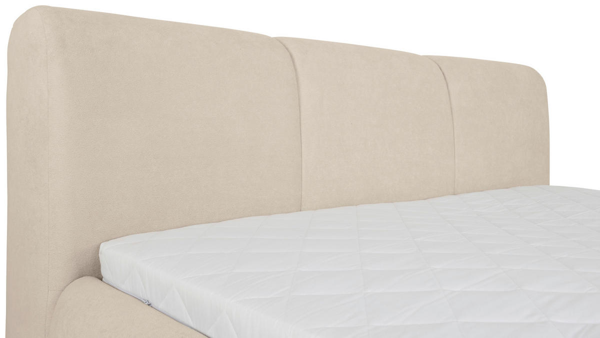 POLSTERBETT Lattenrost 180/200 cm  in Beige  - Beige/Schwarz, KONVENTIONELL, Kunststoff/Textil (180/200cm) - Boxxx