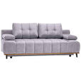 SCHLAFSOFA in Webstoff Silberfarben  - Silberfarben/Schwarz, Design, Holz/Textil (206/77-87/102cm) - Novel