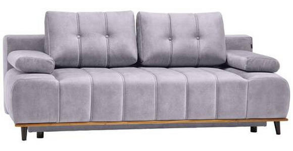 SCHLAFSOFA in Webstoff Silberfarben  - Silberfarben/Schwarz, Design, Holz/Textil (206/77-87/102cm) - Novel