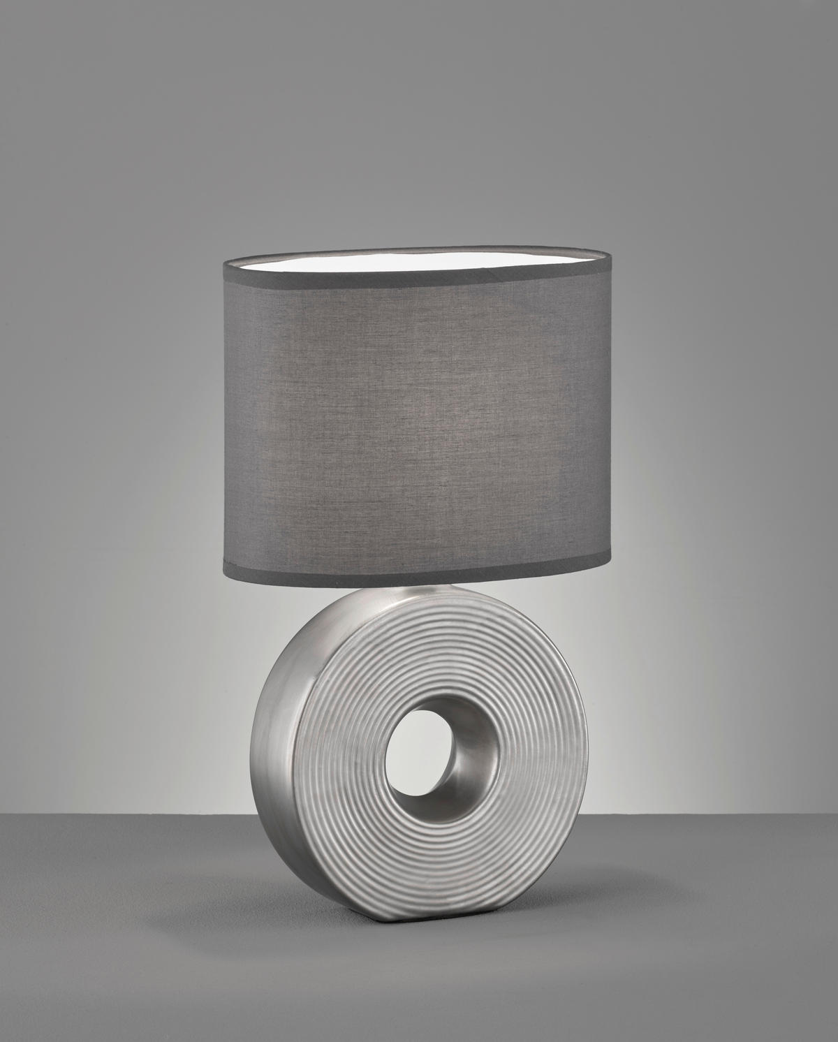 TISCHLEUCHTE - Weiss/Anthrazit, Design, Keramik/Textil (23/13/38cm) - Fischer & Honsel