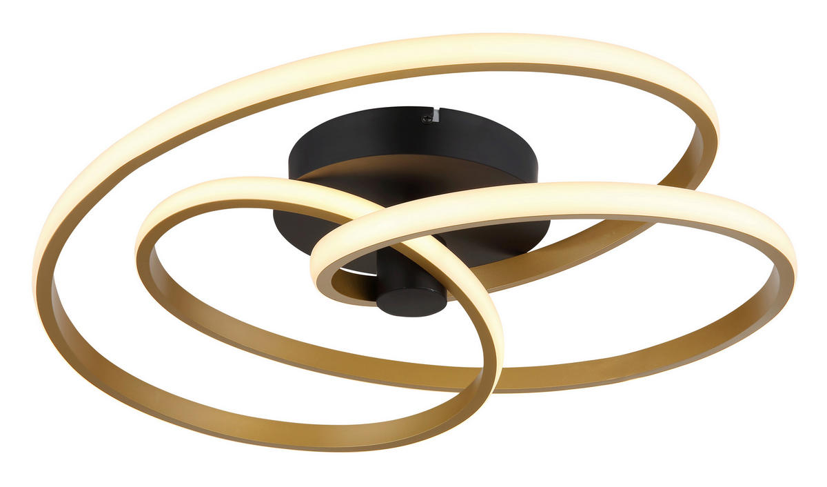 PLAFONIERĂ CU LED - auriu/opal, Design, plastic/metal (50/16cm) - Globo