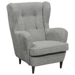 OHRENSESSEL Mikrovelours Hellgrau  - Hellgrau/Schwarz, Basics, Holz/Textil (78/102/98cm) - Carryhome