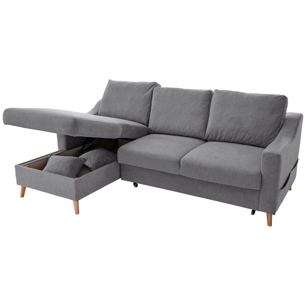 Thumbnail - Livetastic Ecksofa Valentina, Dunkelgrau, Textil, Buche, Uni, 4-Sitzer, Füllung: Schaumstoff, L-Form, 228x150 cm, Made i...