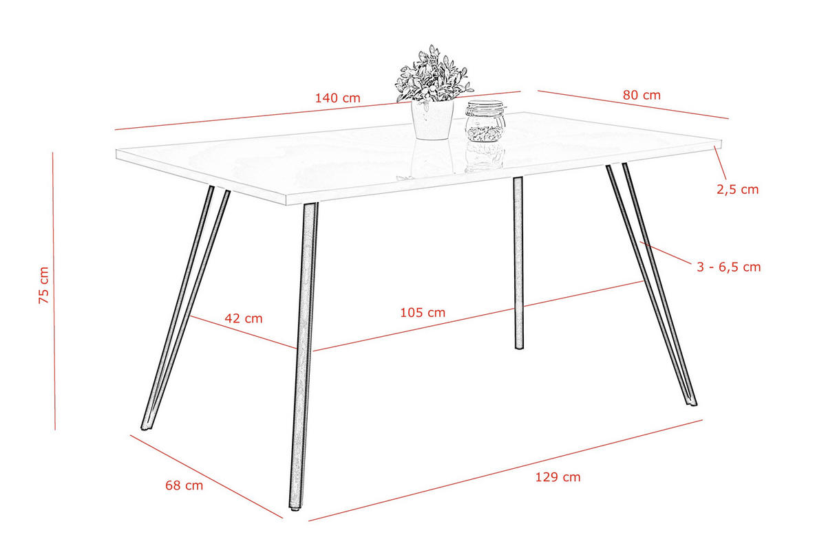 TISCHGRUPPE Samt Grau, Weiß Hochglanz  - Weiß Hochglanz/Schwarz, MODERN, Textil/Metall (140/76/80cm) - MID.YOU