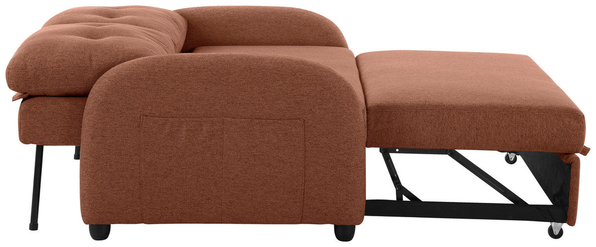 SCHLAFSOFA in Textil Rostfarben  - Rostfarben/Schwarz, Design, Kunststoff/Textil (140/94/95cm) - Livetastic