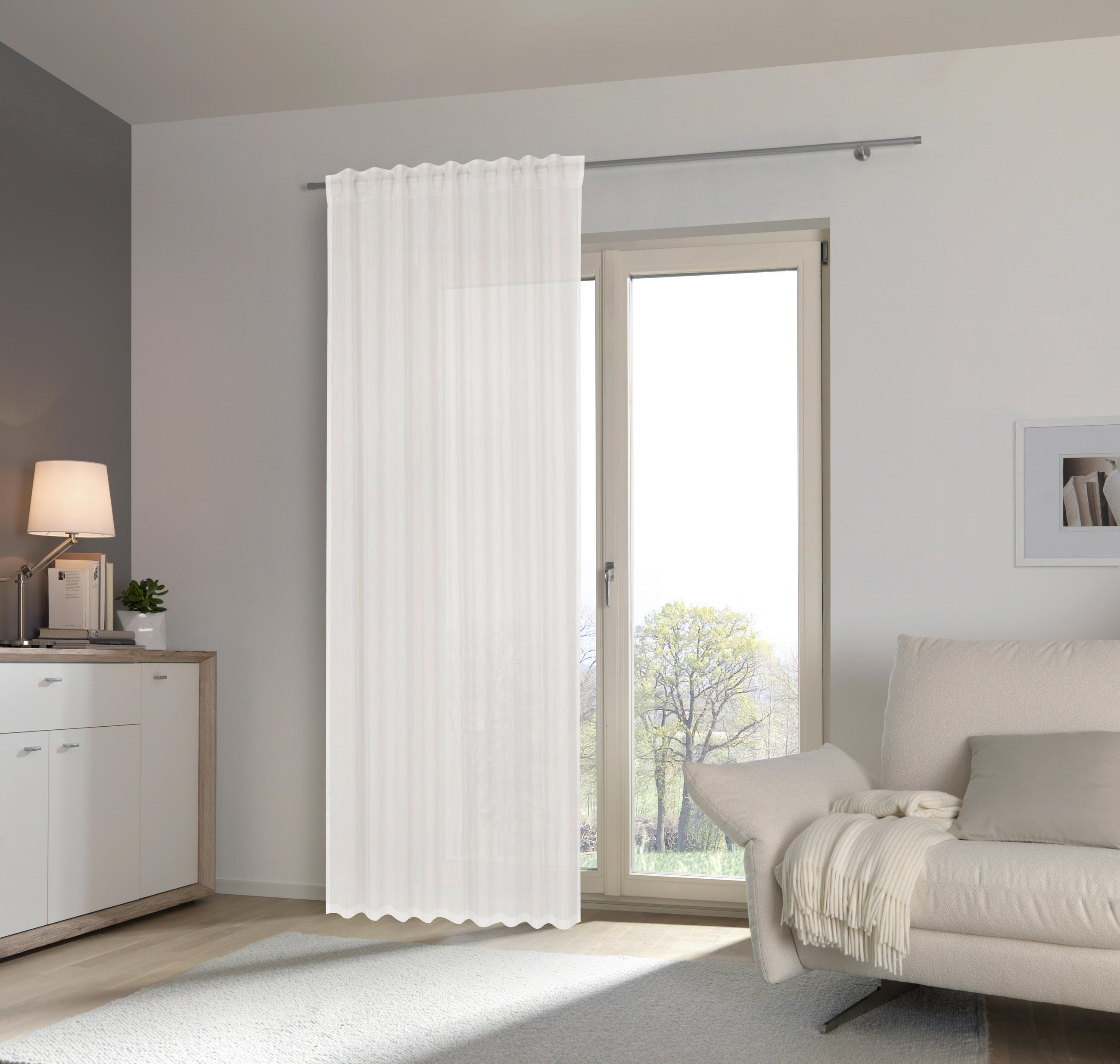 KOMBINIRANA ZAVESA  prosojno   140/245 cm  - krem barve, Basics, tekstil (140/245cm) - Esposa