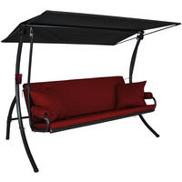 HOLLYWOODSCHAUKEL 210/160/145 cm  - Dunkelgrau/Bordeaux, Basics, Textil/Metall (210/160/145cm) - Boxxx