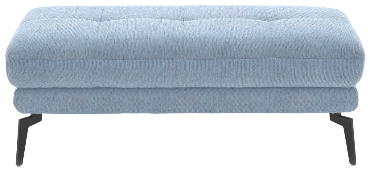 HOCKER in Textil Hellblau  - Schwarz/Hellblau, Design, Textil/Metall (132/45/68cm) - Beldomo Style