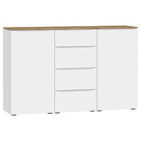 SIDEBOARD  in 135/87/43 cm  - Edelstahlfarben/Eichefarben, Design, Holzwerkstoff/Kunststoff (135/87/43cm) - Jutzler