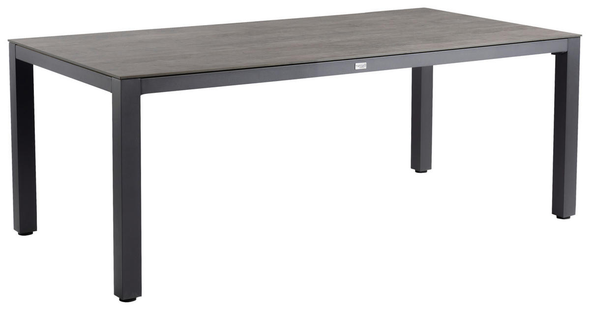 GARTENTISCH Metall, Kunststoff Grau rechteckig  - Anthrazit/Grau, Basics, Kunststoff/Metall (220/100/75cm) - Tierra Outdoor