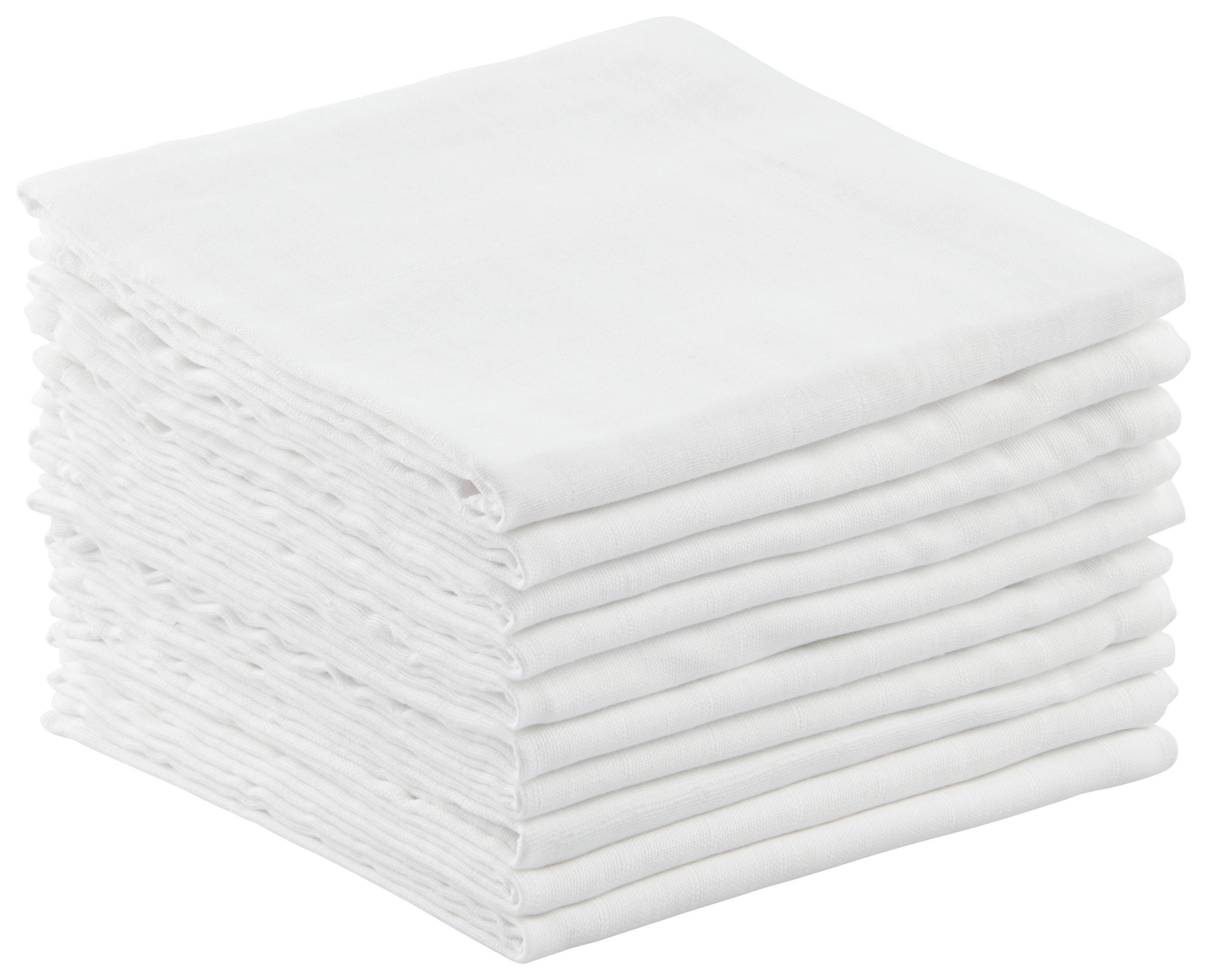 STOFFWINDEL   10-teilig  - Weiß, Basics, Textil (80/80cm) - My Baby Lou