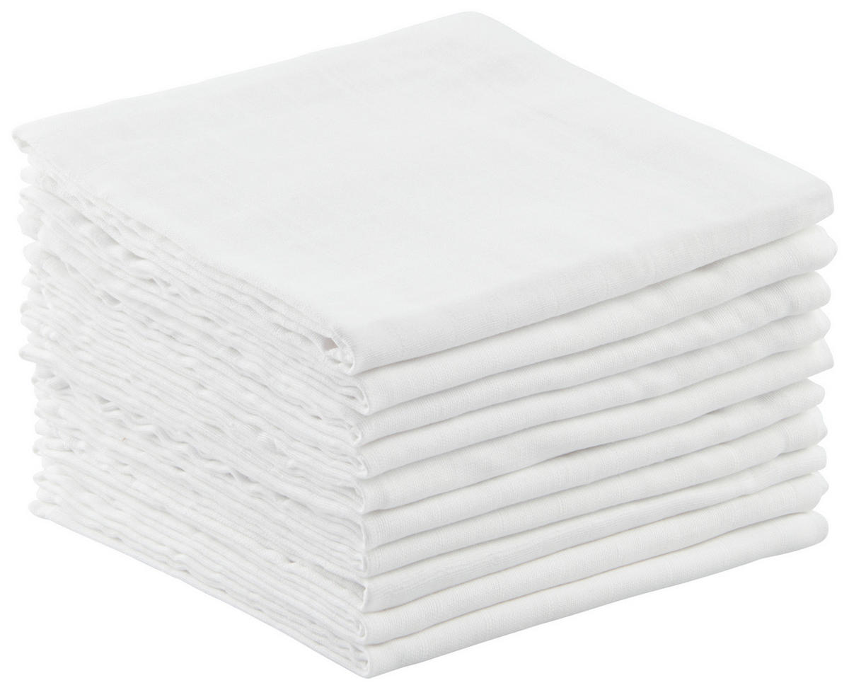 STOFFWINDEL   10-teilig  - Weiss, Basics, Textil (80/80cm) - My Baby Lou