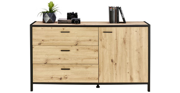 SIDEBOARD 146/83/40 cm  in Anthrazit, Eichefarben  - Eichefarben/Anthrazit, Design, Holzwerkstoff/Metall (146/83/40cm) - Carryhome