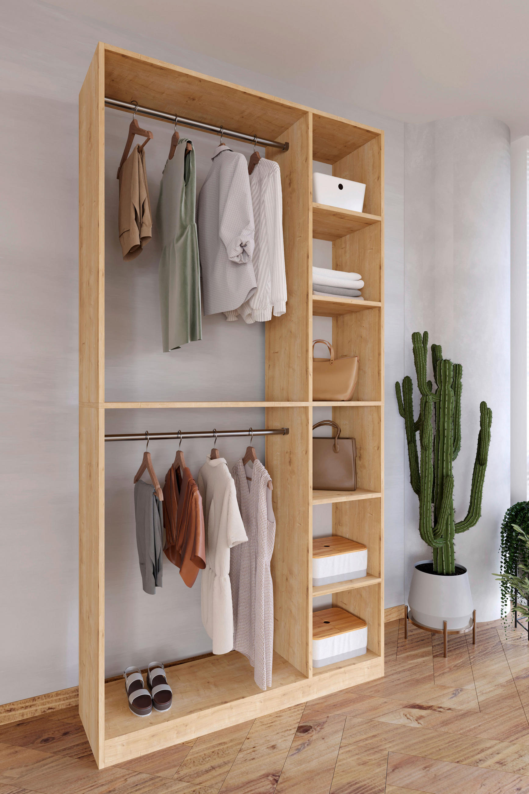KLEIDERSCHRANK in Honigeiche  - Honigeiche, Design, Holzwerkstoff (110/211/35cm) - MID.YOU