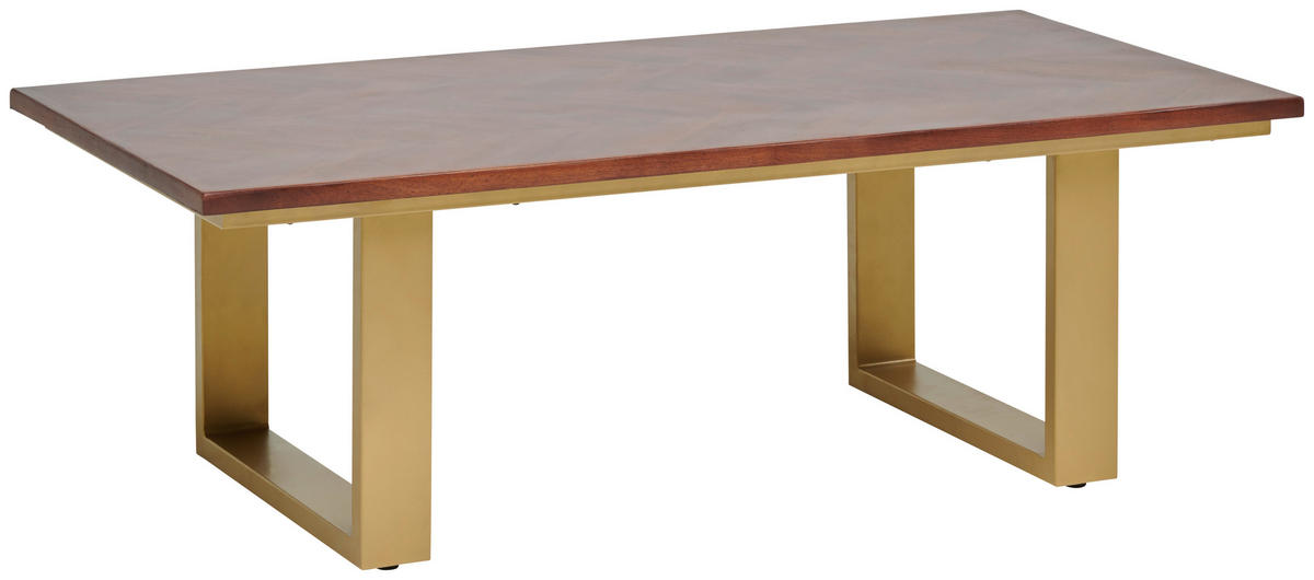 COUCHTISCH in Holz, Metall  - Goldfarben/Walnussfarben, Design, Holz/Metall (120/40/60cm) - MID.YOU