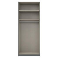 GARDEROB MED GÅNGJÄRN 91/229/54 cm 2-dörrar - aluminiumfärg/silver, Modern, trämaterial (91/229/54cm) - Rauch Möbel