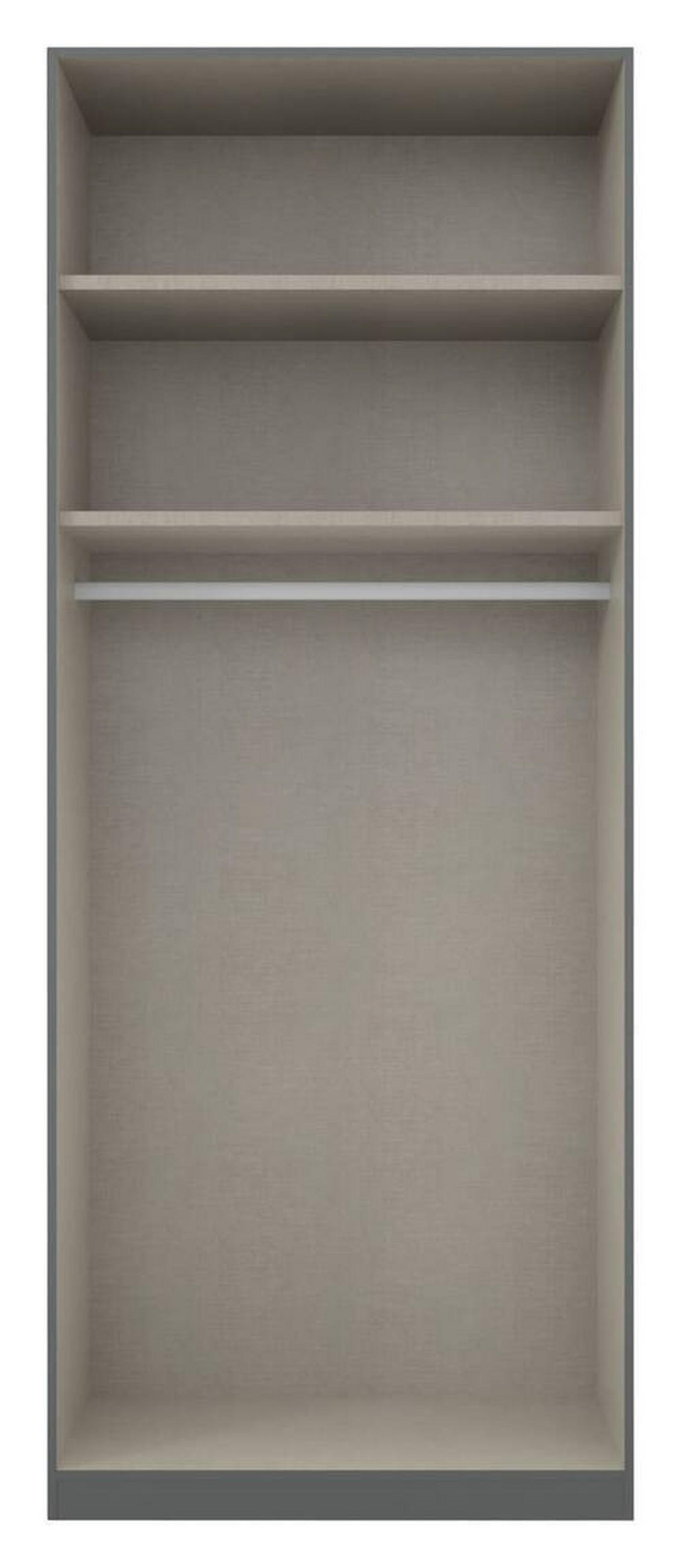 DREHTÜRENSCHRANK in Grau, Silberfarben  - Silberfarben/Alufarben, Modern, Holzwerkstoff (91/229/54cm) - Rauch Möbel