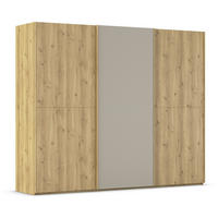 SCHWEBETÜRENSCHRANK 270/223/68 cm 3-türig Eichefarben, Fango  - Fango/Eichefarben, Design, Glas/Holz (270/223/68cm) - Novel
