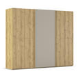 SCHWEBETÜRENSCHRANK 270/223/68 cm 3-türig Eichefarben, Fango  - Fango/Eichefarben, Design, Glas/Holz (270/223/68cm) - Novel