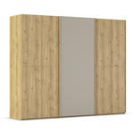 SCHWEBETÜRENSCHRANK 270/223/68 cm 3-türig Eichefarben, Fango  - Fango/Eichefarben, Design, Glas/Holz (270/223/68cm) - Novel