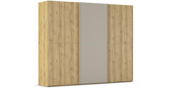 SCHWEBETÜRENSCHRANK 270/223/68 cm 3-türig Eichefarben, Fango  - Fango/Eichefarben, Design, Glas/Holz (270/223/68cm) - Novel