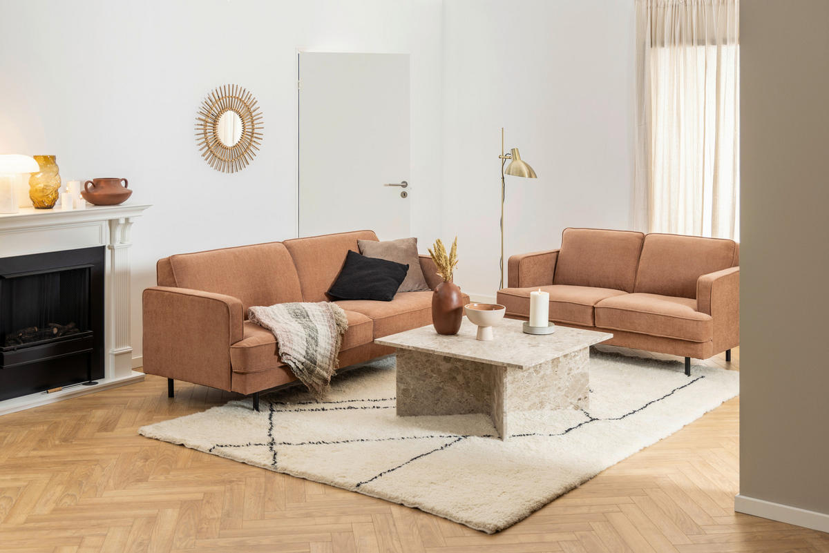 COUCHTISCH in Stein 90/90/42 cm  - Creme, Design, Stein (90/90/42cm) - Livetastic