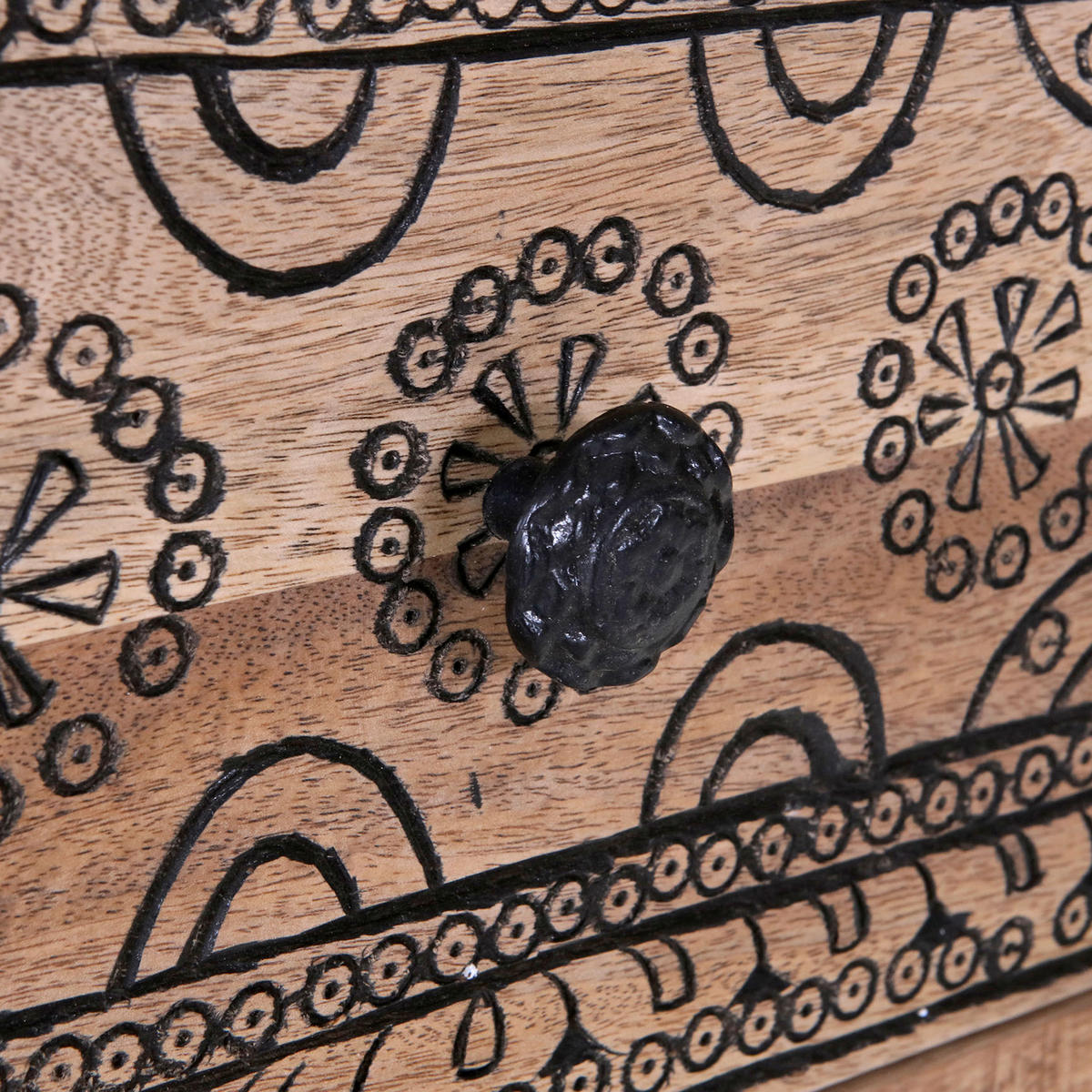 REGAL Mangoholz massiv Braun, Naturfarben, Schwarz  - Schwarz/Braun, Design, Holz/Holzwerkstoff (55/190/43cm) - Landscape