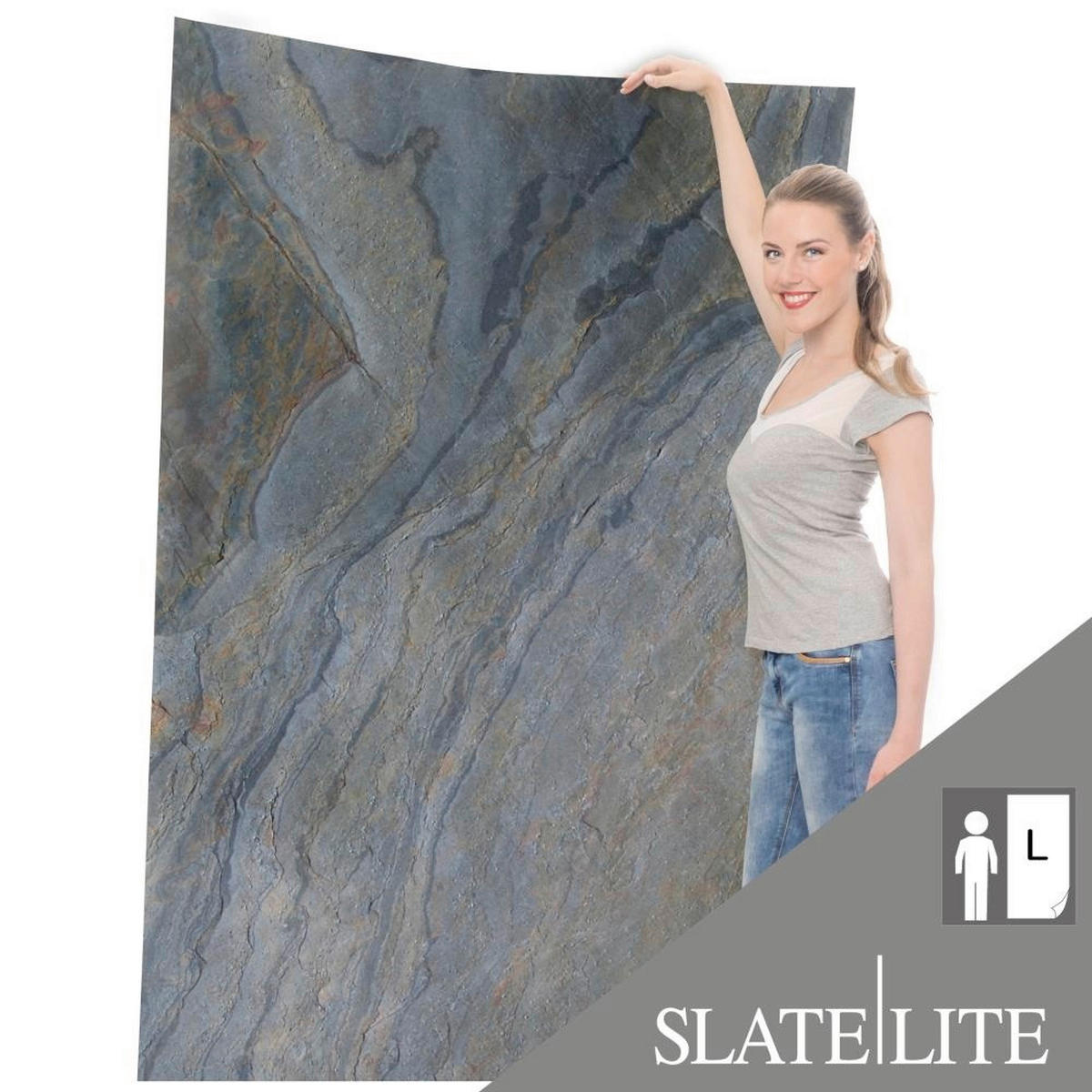 WANDPANEEL Grau, Dunkelgrau, Dunkelgrün, Dunkelrot, Dunkelgelb  - Dunkelgrün/Dunkelgrau, Basics, Kunststoff/Stein (240/120cm)