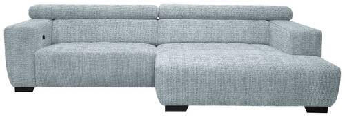 ECKSOFA in Webstoff Türkis  - Türkis/Schwarz, Konventionell, Textil/Metall (279/182cm) - Hom`in