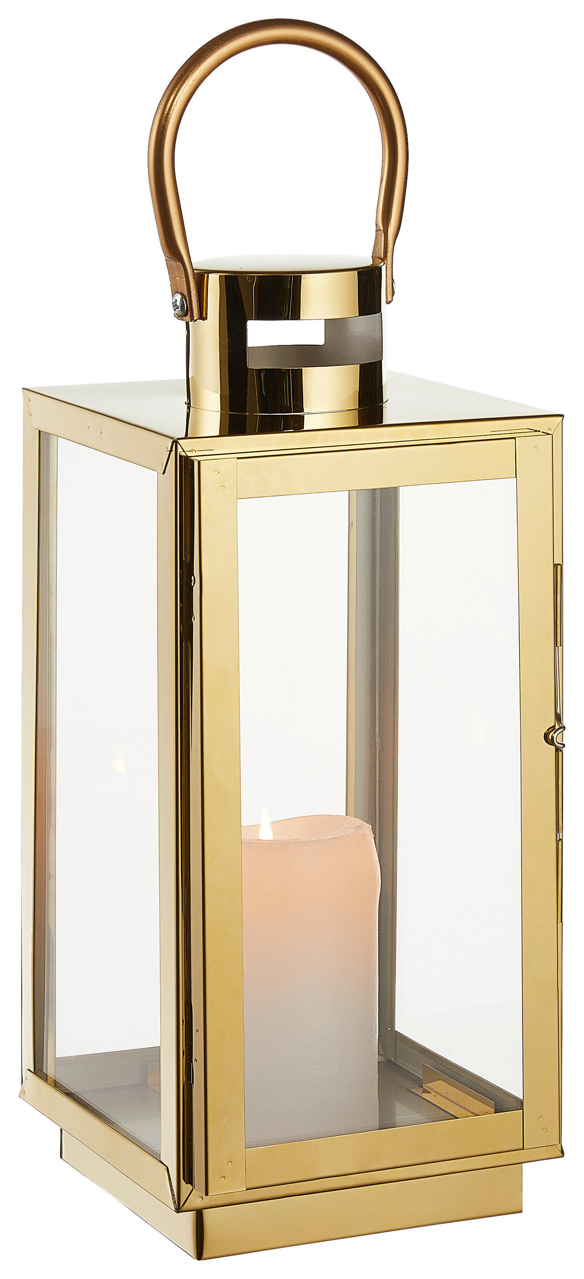 LATERNE - Goldfarben, LIFESTYLE, Glas/Metall (14/30/13cm) - Ambia Home
