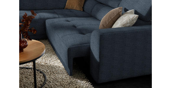 ECKSOFA in Struktur Blau 205/284 cm - Blau/Schwarz, Design, Kunststoff/Textil (205/284cm) - Xora