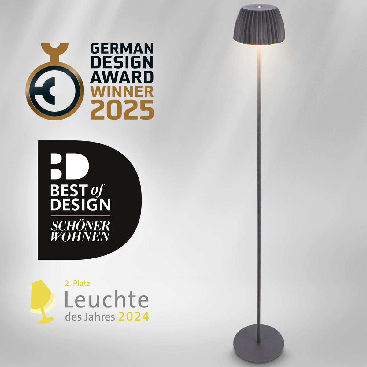 AKKU-STEHLEUCHTE 19/123,5 cm    - Schwarz, Basics, Kunststoff/Metall (19/123,5cm)