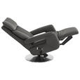 RELAXSESSEL in Leder Dunkelgrau  - Edelstahlfarben/Dunkelgrau, Design, Leder/Metall (78/112/85cm) - Cantus