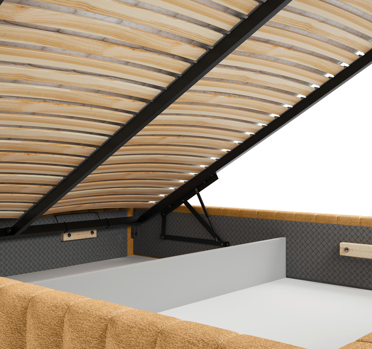 POLSTERBETT 160/200 cm  Currygelb  - Currygelb/Schwarz, Modern, Holz/Holzwerkstoff (160/200cm) - MID.YOU
