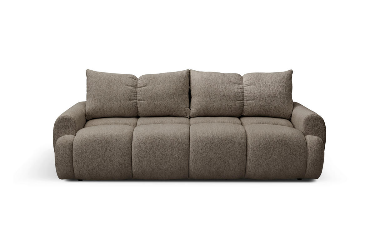 SCHLAFSOFA ALBA Struktur Braun  inkl. Bettkasten, Schlaffunktion  - Schwarz/Braun, Design, Holz/Textil (242/93/104cm) - MID.YOU