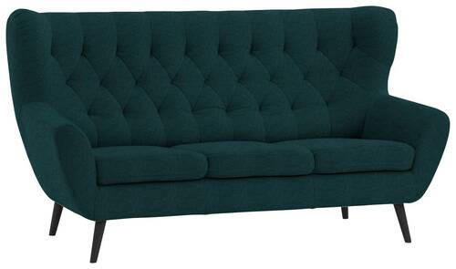 3-SITZER-SOFA in Mikrofaser Grün  - Schwarz/Grün, Design, Holz/Textil (187/101/95cm) - Stylife