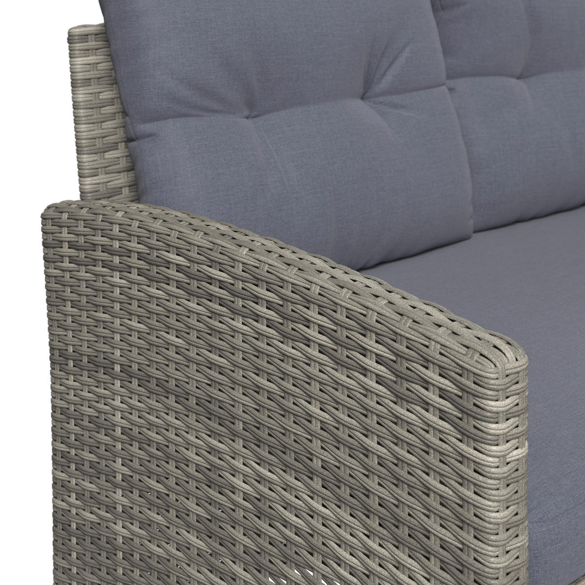 GARTENBANK 120/76/67 cm  in Grau, Dunkelgrau  - Dunkelgrau/Schwarz, MODERN, Kunststoff/Textil (120/76/67cm) - Ambia Garden