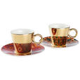 TASSENSET 4-teilig  - Rotbraun/Goldfarben, Trend, Keramik - Novel