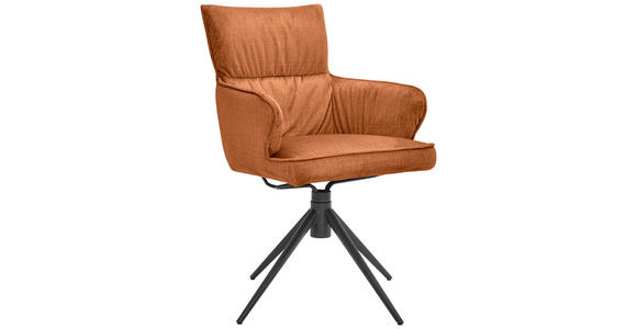 ARMLEHNSTUHL in Eisen Velours - Dunkelgelb/Schwarz, Design, Textil/Metall (58/91/62cm) - Dieter Knoll