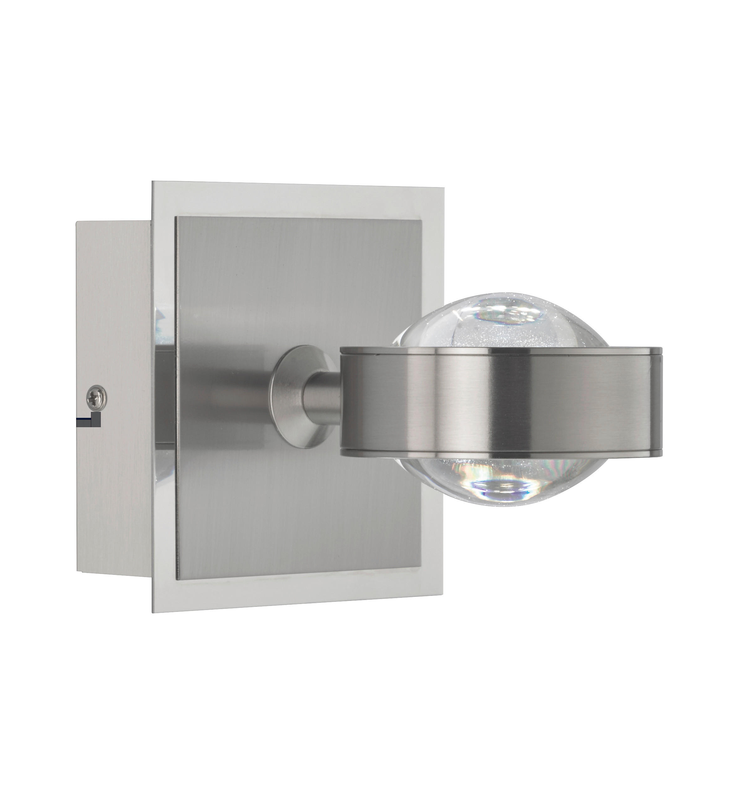 LED-WANDLEUCHTE Cluedo 12/12/12 cm   - Silberfarben, Trend, Metall (12/12/12cm) - Fischer & Honsel