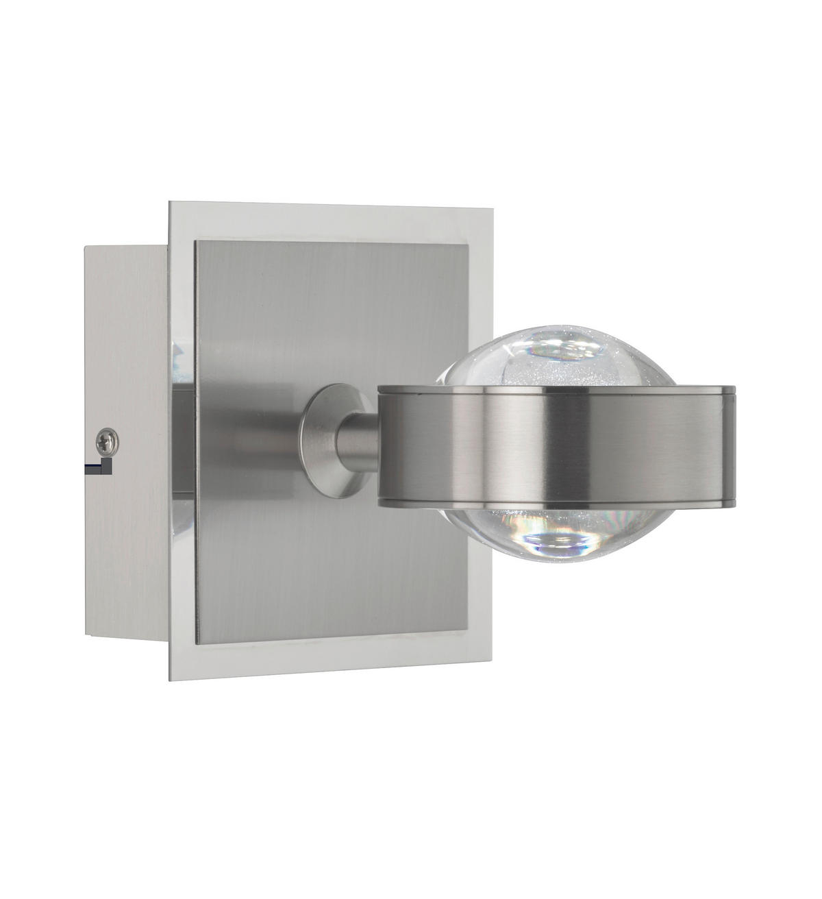 LED-WANDLEUCHTE Cluedo 12/12/12 cm   - Silberfarben, Trend, Metall (12/12/12cm) - Fischer & Honsel