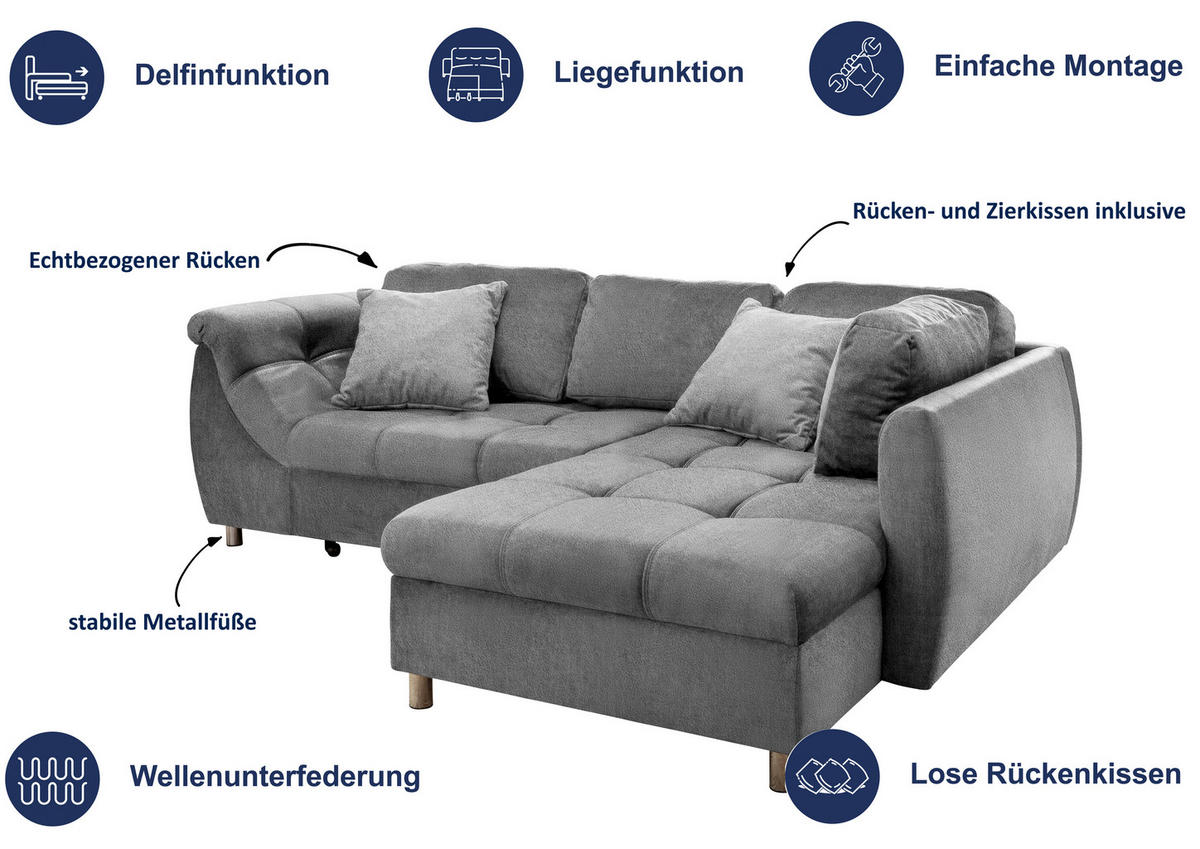 KUTNA GARNITURA tekstil  taupe   - boje kroma/taupe, Design, tekstil (250/190cm) - Livetastic
