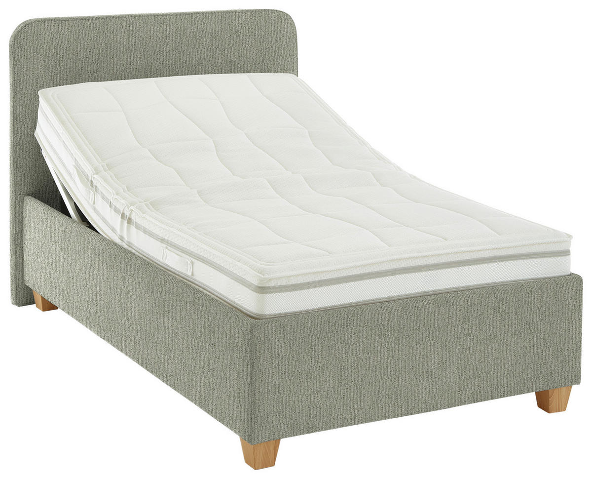 POLSTERBETT 140/200 cm  in Grün  - Weiss/Grün, Konventionell, Holz/Textil (140/200cm) - Beldomo - Sleep