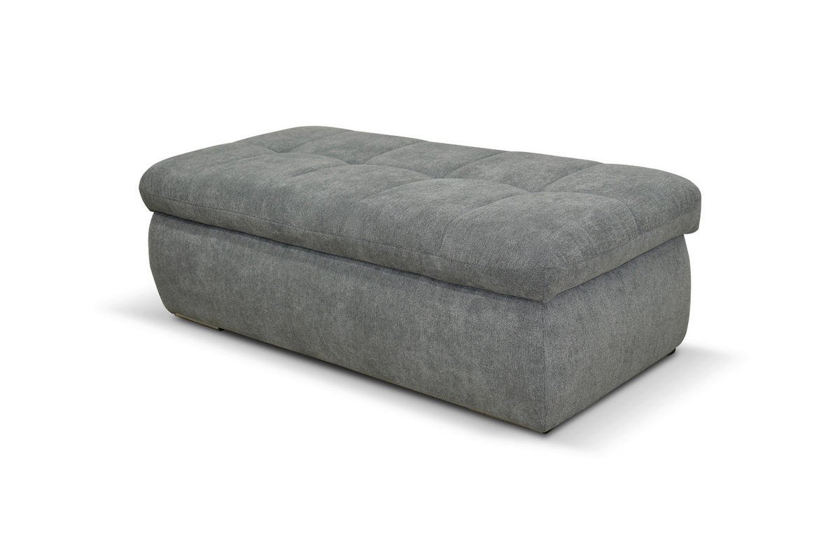 HOCKER Mikrofaser Dunkelgrau  - Chromfarben/Dunkelgrau, KONVENTIONELL, Textil/Metall (136/64/43cm) - MID.YOU