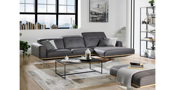 WOHNLANDSCHAFT in Grau, Beige - Edelstahlfarben/Beige, Design, Holz/Textil (311/163cm) - Dieter Knoll