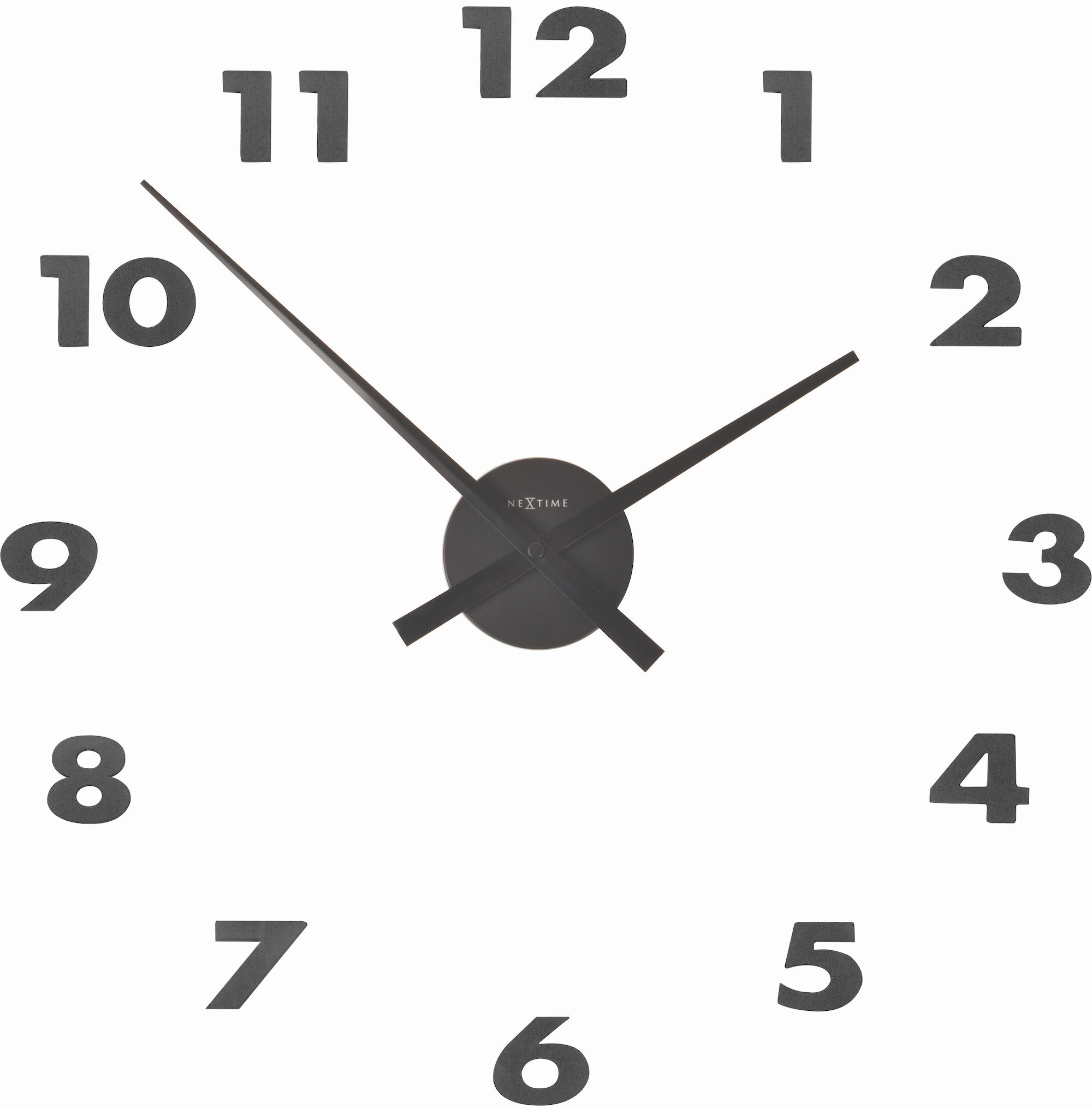 Nextime Wanduhr Schwarz 48x48x3.5 cm
