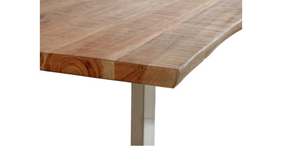 COUCHTISCH Akazie Hartholz 118/70/45 cm Akaziefarben, Edelstahlfarben  - Edelstahlfarben/Akaziefarben, Natur, Holz/Metall (118/70/45cm) - Landscape