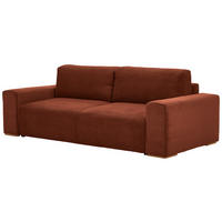 SCHLAFSOFA Cord Kupferfarben  inkl. Bettkasten, Rückenkissen  - Buchefarben/Schwarz, KONVENTIONELL, Holz/Kunststoff (255/86/123cm) - Livetastic