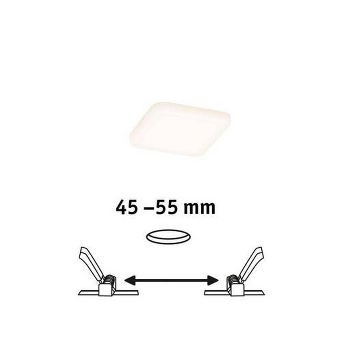LED-PANEEL 7,5/7,5/1 cm   - Weiß, Design, Kunststoff (7,5/7,5/1cm) - Paulmann